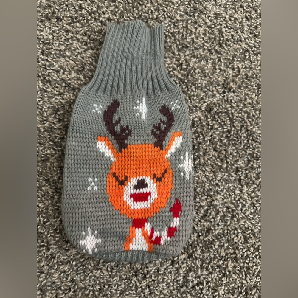 Gray Reindeer Knit Pet Sweater